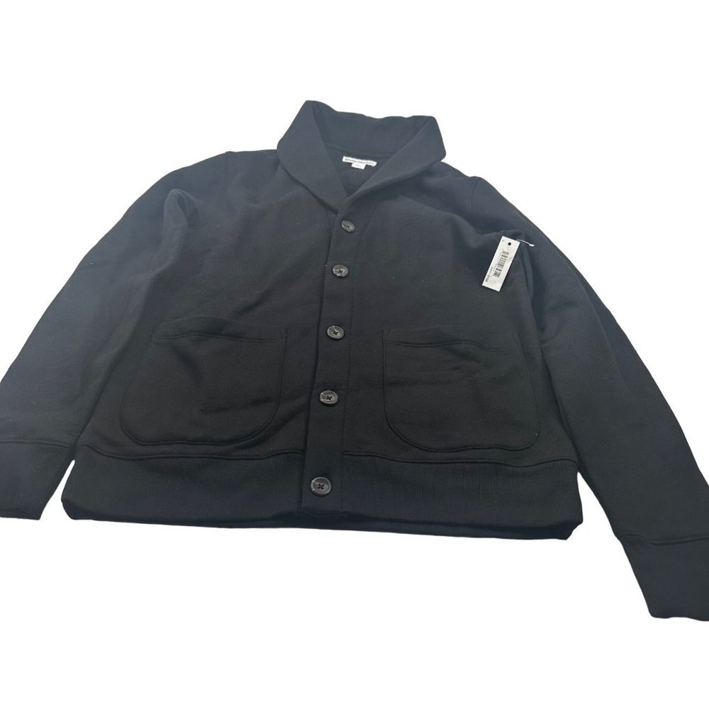 Am Essentials Women's Size Small Button Up Fleece Jacket Black New With Tags